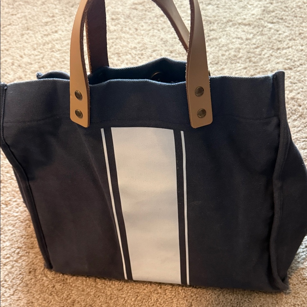 Bagging Rights Stylish Navy and White Canvas Tote Bag